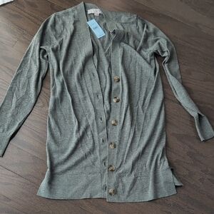 Loft Green Button-Up Cardigan